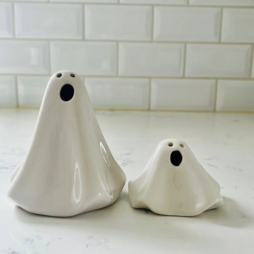 Crate&barrel LED Ceramic Halloween Ghosts